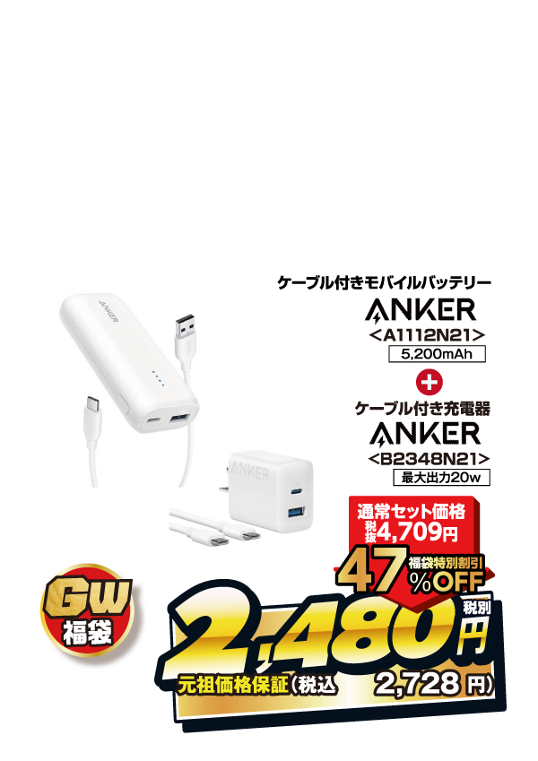 モバイルバッテリーケーブルセット福袋